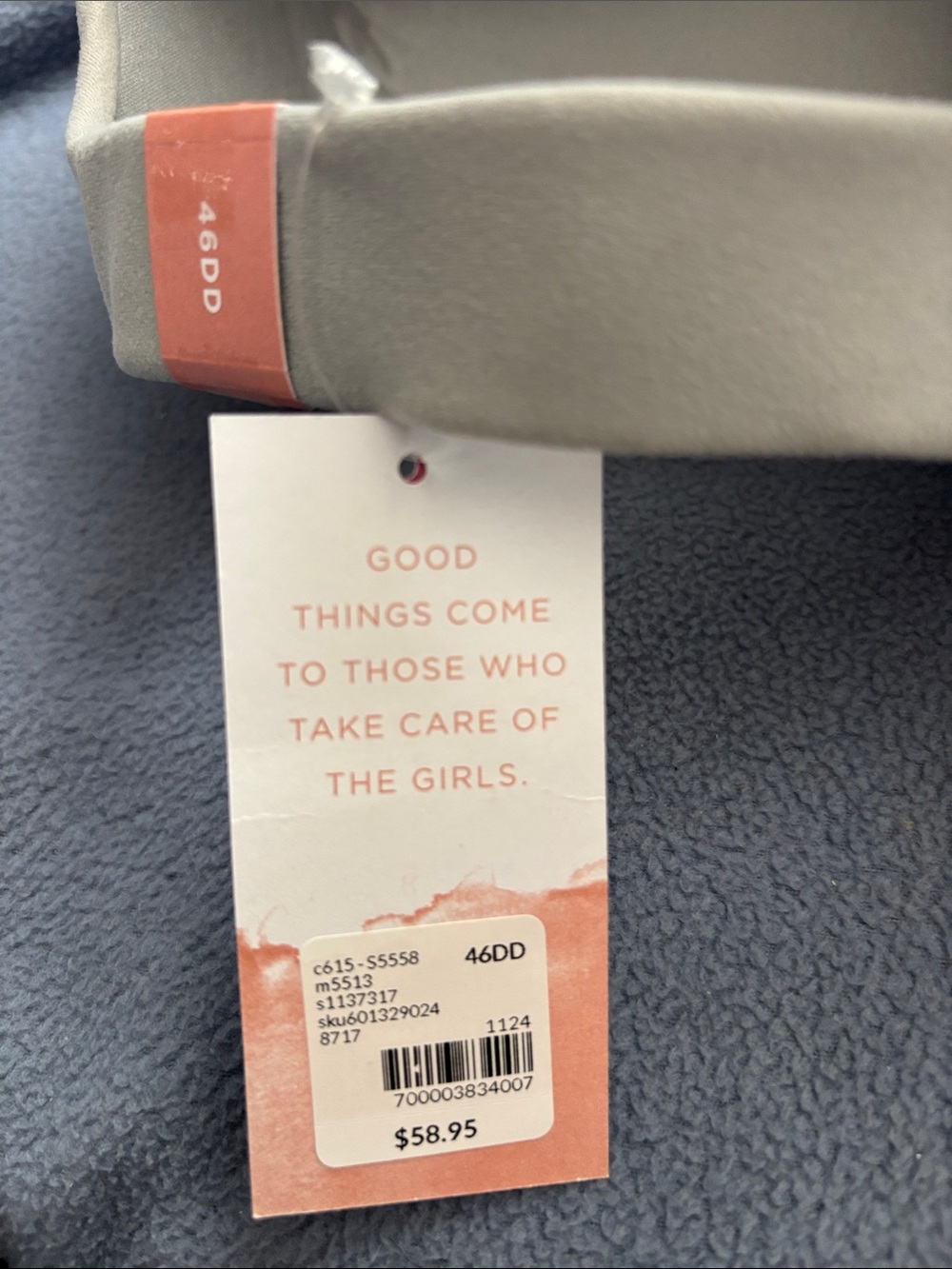 Cacique Gray Bra (46DD) with Pink Tag